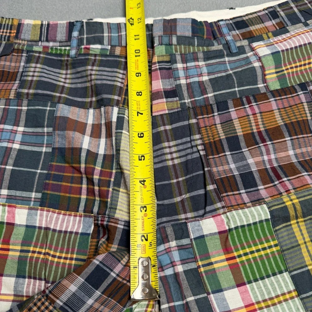 Polo Ralph Lauren Mens Patchwork Madras Plaid Cotton Shorts Multi Color Size 40